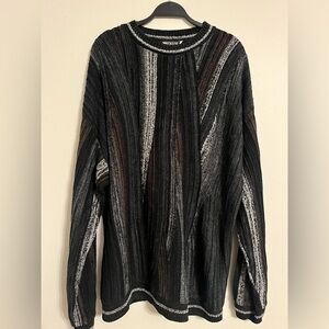 Megalos 3XLT Vintage Dark Abstract Pattern Sweater